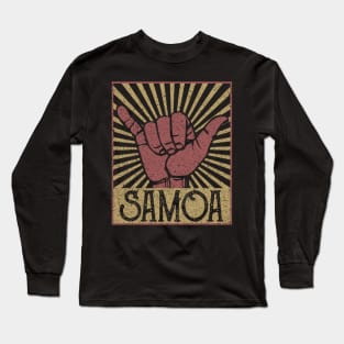 Shaka Samoa Samoan Beach Surfer Long Sleeve T-Shirt